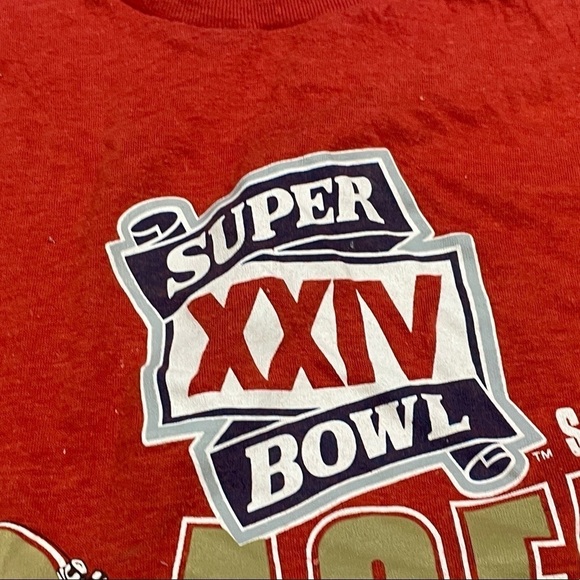 Vintage Single Stitch San Francisco 49ers Super Bowl XXIV NFL Football TShirt - Picture 5 of 7